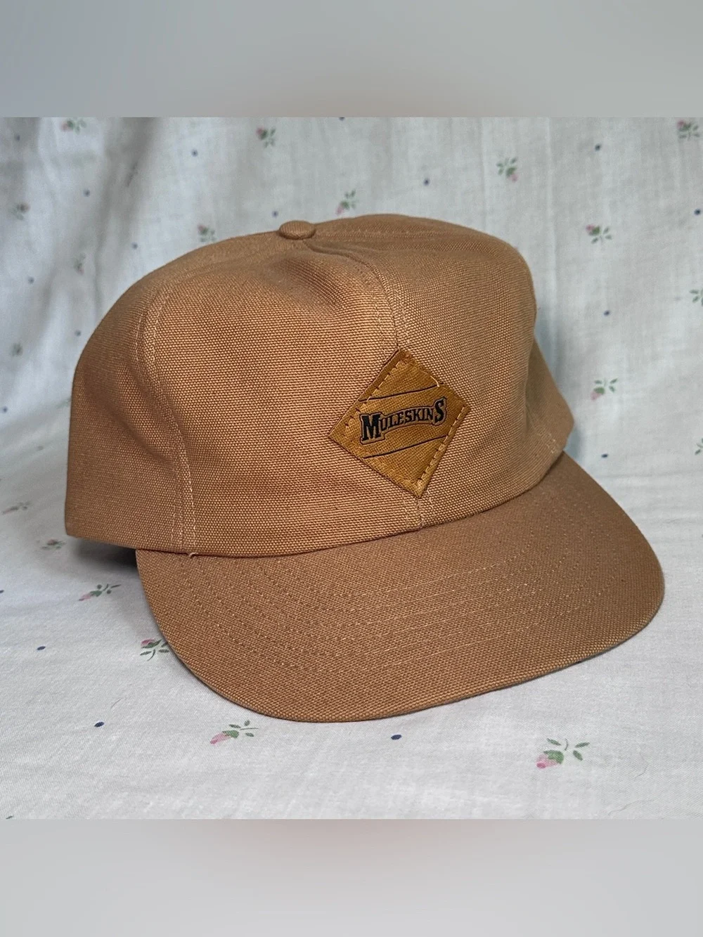 Vintage Muleskins Tan Duck Canvas Workwear Hat Red Lined